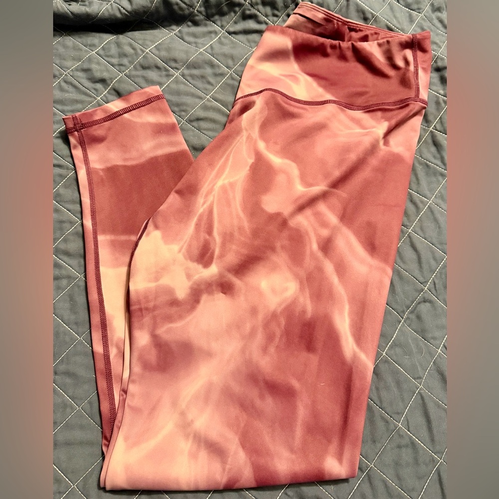 Buffbunny Collection purple swirl leggings with top seam from Journey collection